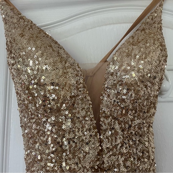 Nina Couture Gold Prom Dress - Picture 8 of 14